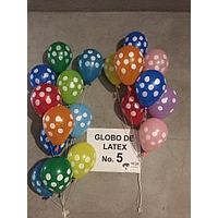 GLOBOS LATEX #05  SURTIDO CON PUNTOS BLANCOS  X 25 und